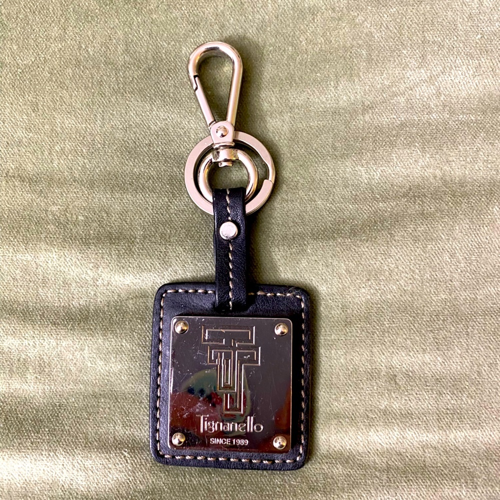 Tignanello Black Leather Keychain #12
